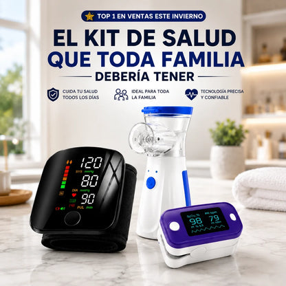 Kit Tensiómetro + Nebulizador + Oxímetro